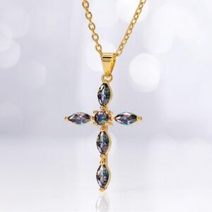 Stauer Brilliant Faith Cross Necklace NIB